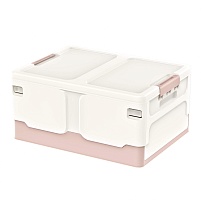 Ящик пластиковый складной белый, дно розовое, 480х360х240 мм в Ноябрьске Ящик пластиковый складной белый, дно розовое, 480х360х240 мм в Ноябрьске