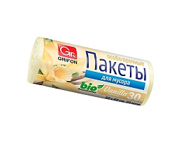 Мешки для мусора 30 л, ароматизированные, Ваниль, бежевые, в рулоне 20 шт., ПНД, 9 мкм, 560х530 мм, GRIFON Aroma, 101-020 V в Ноябрьске