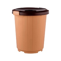 Мусорный бак с крышкой - воронкой на колесах 105 л бежевый 105 бежевый в Ноябрьске