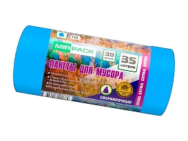 Мешки для мусора 35 л, ароматизированные, синие, в рулоне 30 шт., ПНД, 12 мкм, 640х500 мм, EXTRA, 3530661 в Ноябрьске