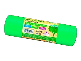 Мешки для мусора 240 л, ароматизированные, биоразлагаемые, зеленые, в рулоне 10 шт., ПВД 40 мкм, 1500х1100 мм, PURE ECOLOGY, bio24010120 в Ноябрьске