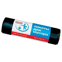 Мешки для мусора 160 л, черные, в рулоне 20 шт., ПВД, 30 мкм, 1200х870 мм, PACLAN Professional, 604082 в Ноябрьске Мешки для мусора 160 л, черные, в рулоне 20 шт., ПВД, 30 мкм, 1200х870 мм, PACLAN Professional, 604082 в Ноябрьске