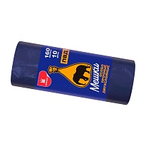 Мешки для мусора 160 л, синие, рулон 10 шт., ПВД, 35 мкм, 1100х900 мм, Уфа Пак, МВ1755 (МВ 160-10ср) в Ноябрьске