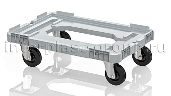 Тележка пластиковая с отверстием без тормозов серая в Ноябрьске