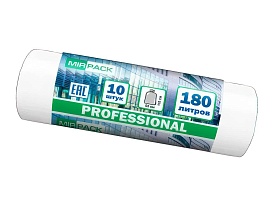 Мешки для мусора 180 л, прозрачные, в рулоне 10 шт., ПВД, 30 мкм, 1100х930 мм, PROFESSIONAL, 180104408 в Ноябрьске