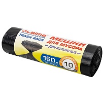 Мешки для мусора 160 л, черные, в рулоне 10 шт., ПВД, 30 мкм, 1200х900 мм, LAIMA ULTRA, 607694 в Ноябрьске