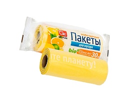 Мешки для мусора 35 л, ароматизированные, желтые, в рулоне 20 шт., ПНД, 12 мкм, 560х530 мм, GRIFON Цитрусовый Микс, 100-033 в Ноябрьске