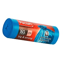 Мешки для мусора 160 л, синие, в рулоне 10 шт., ПВД, 21 мкм, 1200х870 мм, PACLAN Big&Strong, 604075 в Ноябрьске