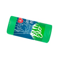 Мешки для мусора 20 л, биоразлагаемые, зеленые, в рулоне 30 шт., ПНД, 8 мкм, 500х400 мм, БИО, МБ2097 (МНБ 20-30ж) в Ноябрьске