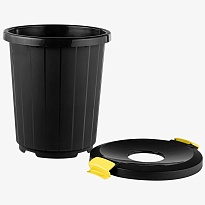 Мусорный бак с крышкой - воронкой на колесах 105 л темно-серый 105 темно-серый в Ноябрьске