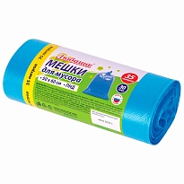 Мешки для мусора 35 л, синие, в рулоне 30 шт., ПНД, 10 мкм, 600х500 мм, Любаша, 608091 в Ноябрьске Мешки для мусора 35 л, синие, в рулоне 30 шт., ПНД, 10 мкм, 600х500 мм, Любаша, 608091 в Ноябрьске