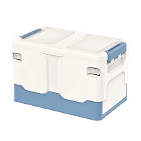 Ящик пластиковый складной белый, дно синее, 370х240х240 мм в Ноябрьске