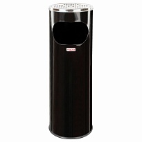 Урна с пепельницей 18 литров, нержавеющая сталь, черная, LAIMA PROFESSIONAL в Ноябрьске