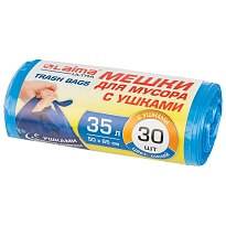 Мешки для мусора 35 л, с ушками, синие, в рулоне 30 шт., ПНД, 11 мкм, 650х500 мм, LAIMA ULTRA, 607684 в Ноябрьске Мешки для мусора 35 л, с ушками, синие, в рулоне 30 шт., ПНД, 11 мкм, 650х500 мм, LAIMA ULTRA, 607684 в Ноябрьске