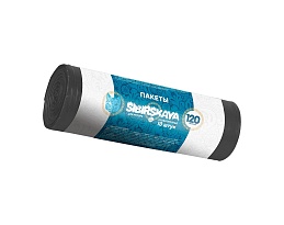 Мешки для мусора 120 л, черные, в рулоне 10 шт., ПНД, 14 мкм, 1100х700 мм, SIBIRSKAYA, 101-008 S в Ноябрьске