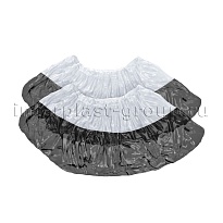 Бахилы бело-черные 1000 шт (500 пар), 48 мкм, двойная подошва, с одной резинкой, Эконом+ в Ноябрьске