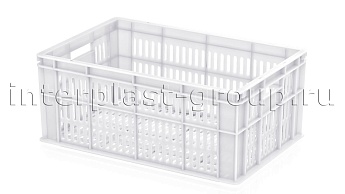 Ящик для молока, мяса, овощей и фруктов большая перфорация дно перфорированное белый в Ноябрьске