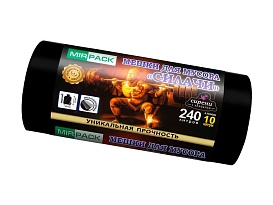 Мешки для мусора 240 л, ароматизированные, черные, в рулоне 10 шт., ПВД 40 мкм, 1500х1100 мм, СИЛАЧИ, sil24011110 в Ноябрьске